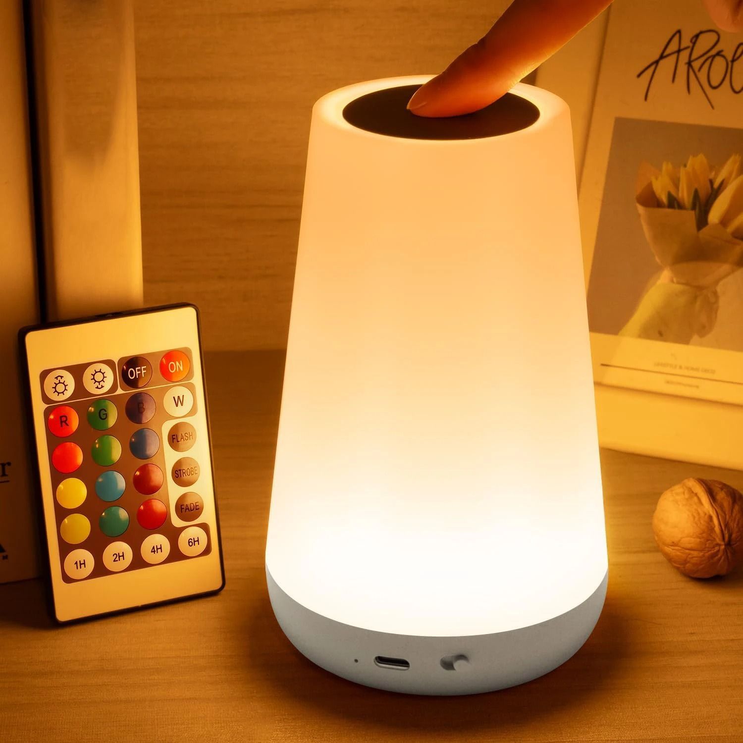 13 Color Changing Night Light – Portable RGB Bedside Lamp