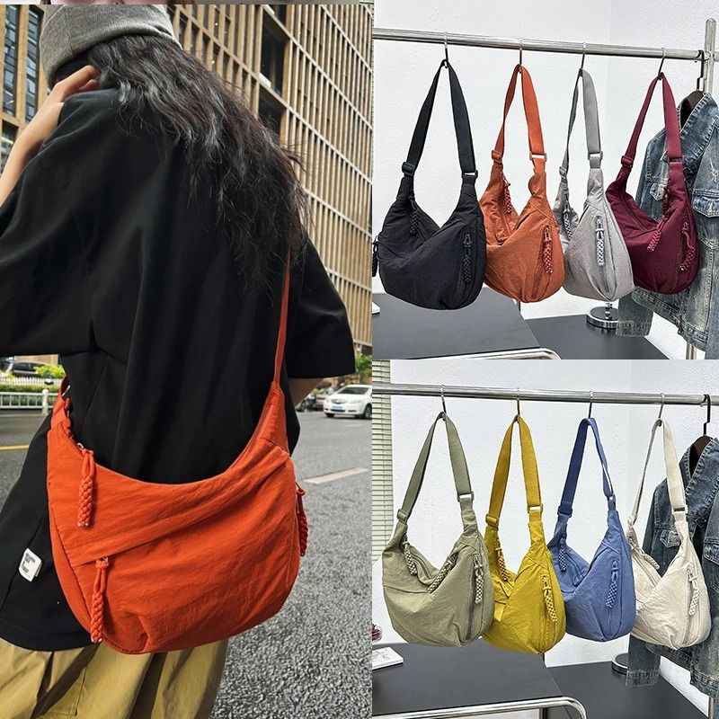 Nylon Shoulder Bag High Capacity Crossbody Messenger for Women