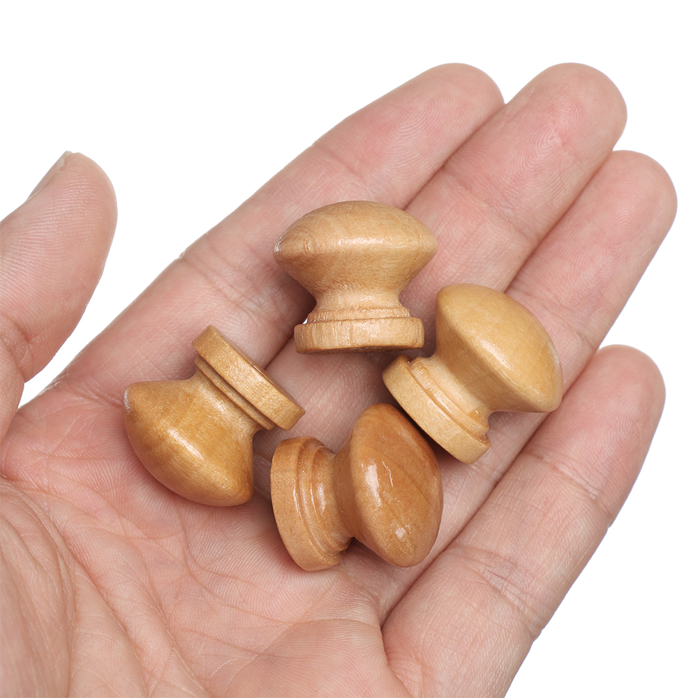 Wooden Cabinet Knobs Natural Round Drawer and Wardrobe Pull Handles
