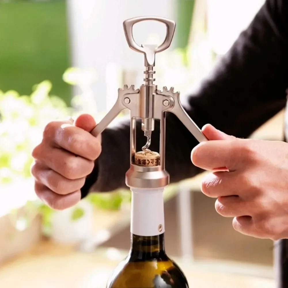 Premium Zinc Alloy Wine Bottle Opener Classic Champagne Corkscrew with Stainless Steel Drill