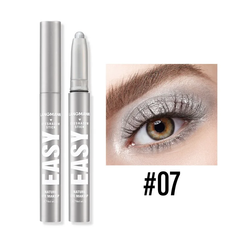 Waterproof Smoky Dark Black Eyeshadow Pencil Stick Matte Metallic Pearlescent Glitter Makeup Tool Highlighter Pen