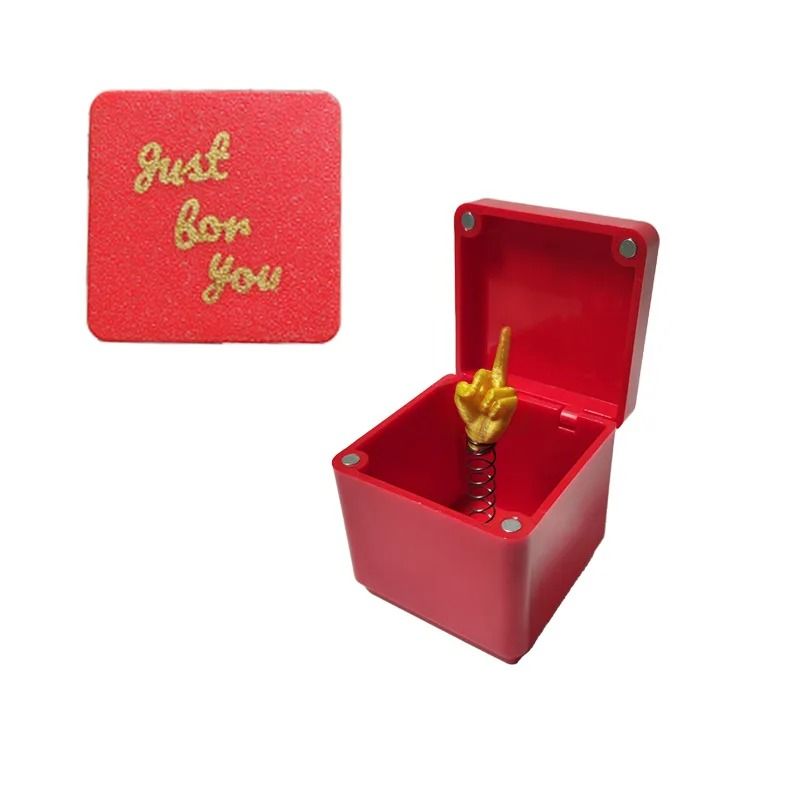 Funny Prank Gift Box Middle Finger Desk Decoration Novelty Office Decor