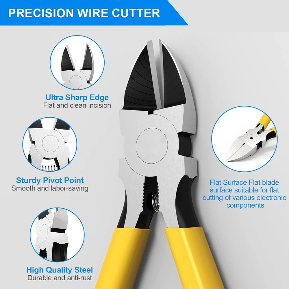 Ultra Sharp Precision Wire Cutters Mini Diagonal Pliers with Spring Loaded Grip