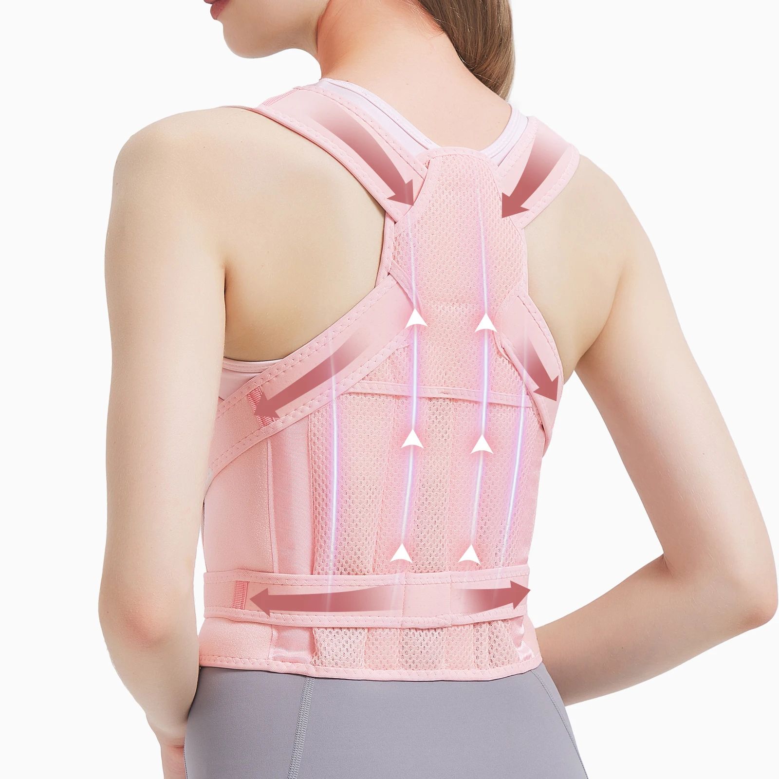 Adjustable Full Back Brace Posture Corrector for Men & Women Shoulder Straightener Support