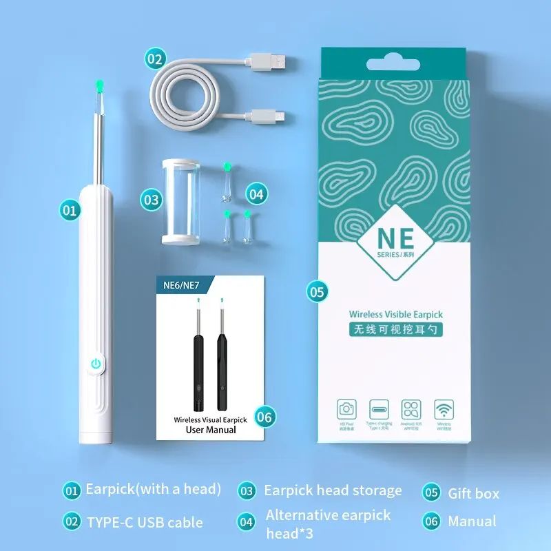 Smart Visual Ear Cleaner with Camera and 6 LED Lights Earpick