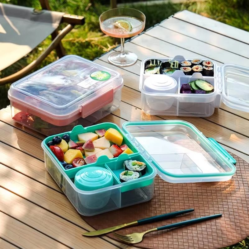 54.10 fl oz Double Yogurt Compartment Bento Lunch Box Leakproof Microwave Food Container