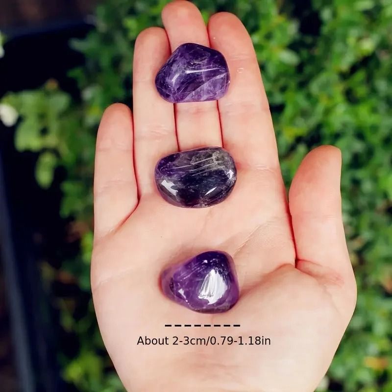 Natural Polished Amethyst Tumbled Stones – High-Definition Reiki Healing Crystals & Modern Home Decor Rocks