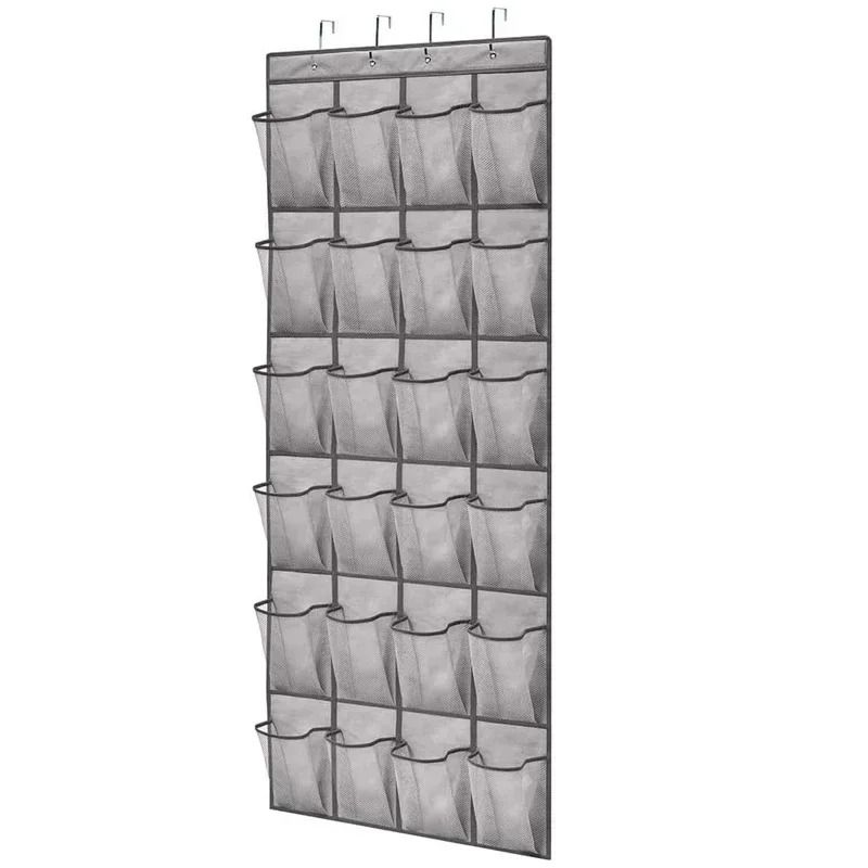 Over The Door Shoe Rack Hanging Organizer with Large Mesh Pockets