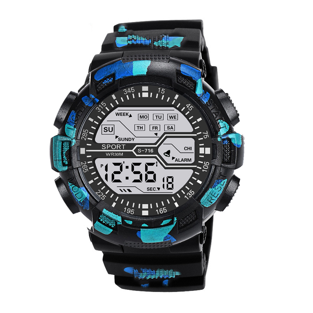 Mens Waterproof Digital Sports Watch with Luminous Display