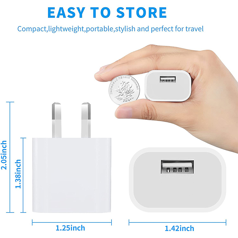 Standard Wall Charger, Power Adapter, Phone Charging Head for Reliable Home Use