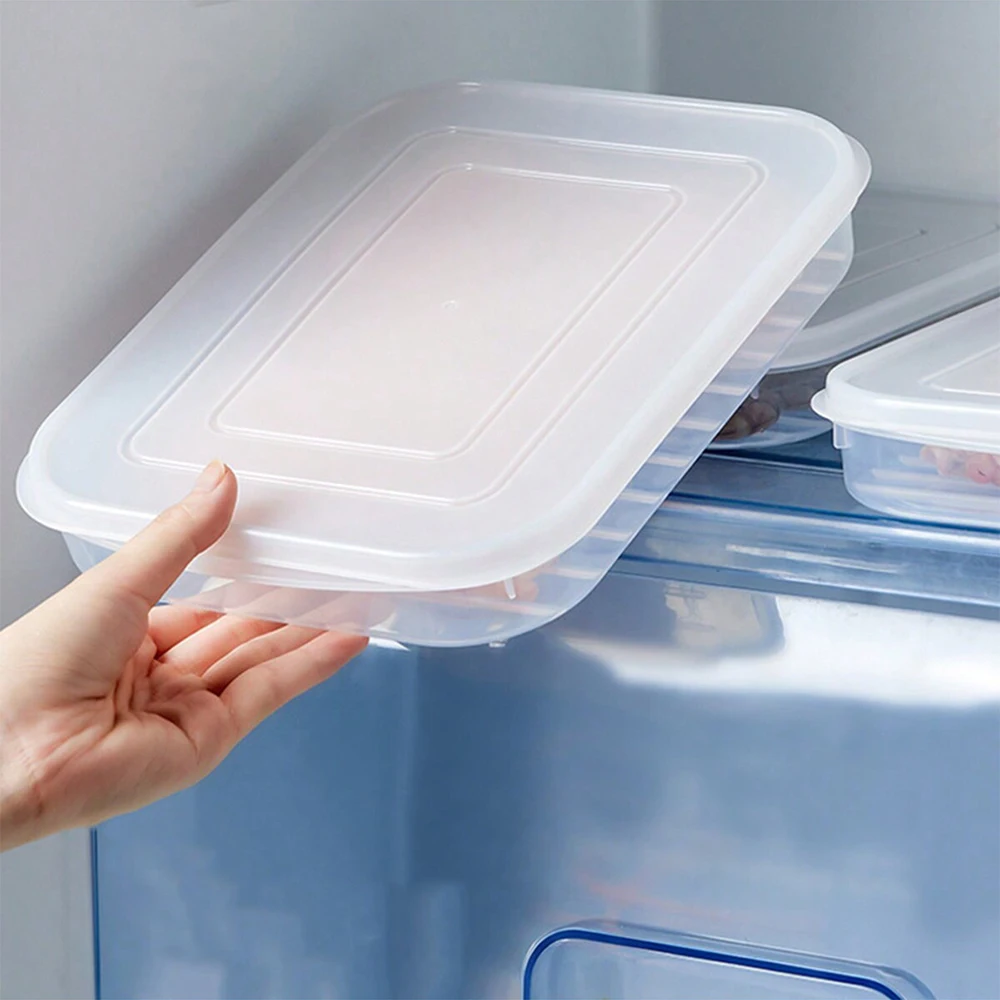 Transparent Large Capacity Refrigerator Storage Box with Cover Ideal for Frozen Meat & Food Storage