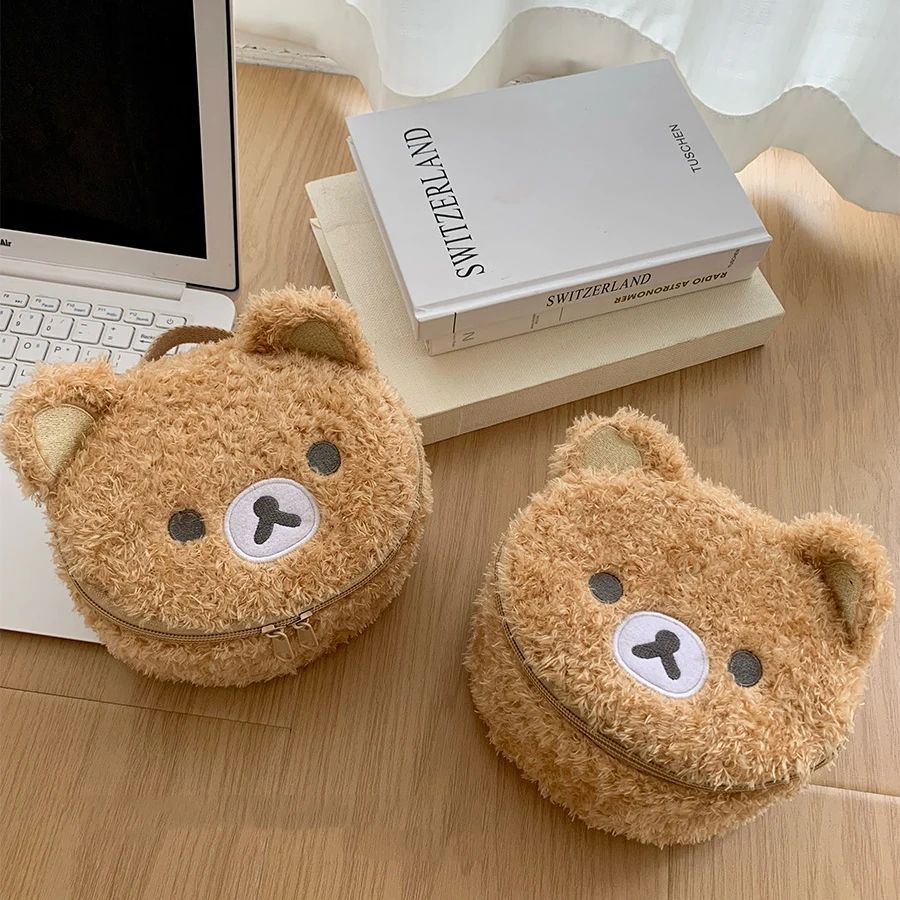 Anime Plush Bear Makeup Case Cosmetic Bag