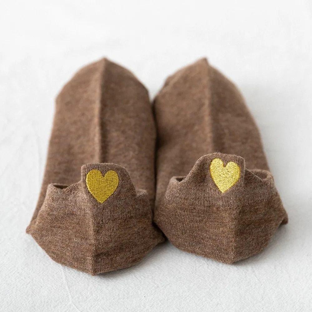 Sweet Heart Embroidered Low-Cut Boat Socks and Active Compression Anklets