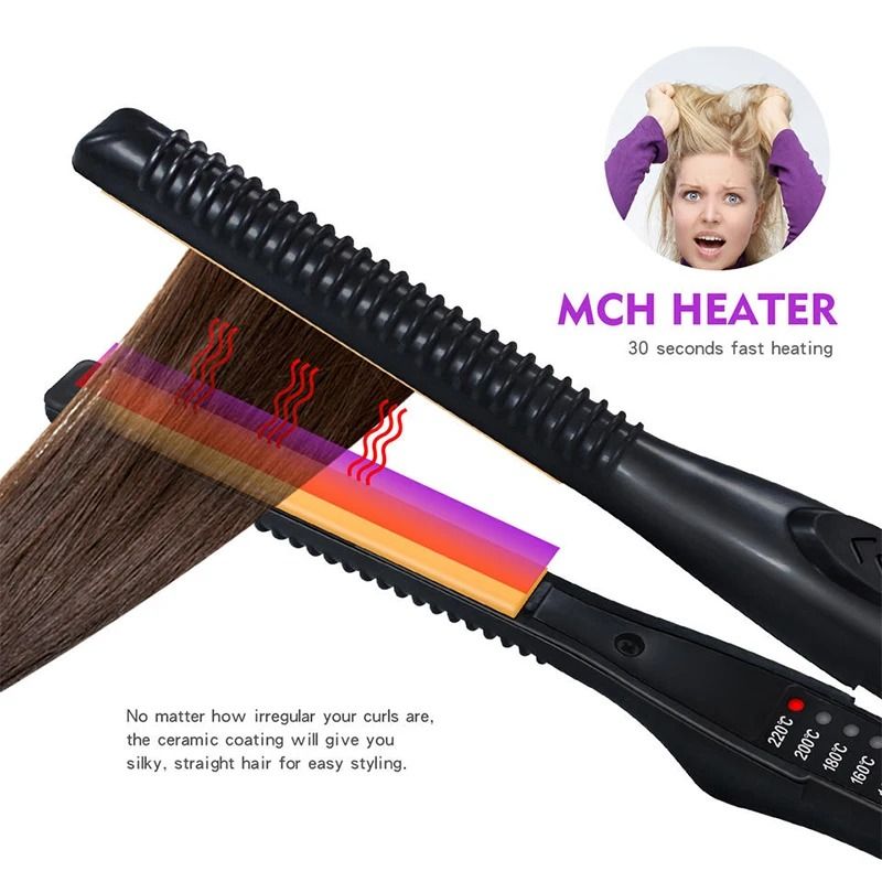 2 in 1 Hair Straightener and Curler Ceramic Flat Iron