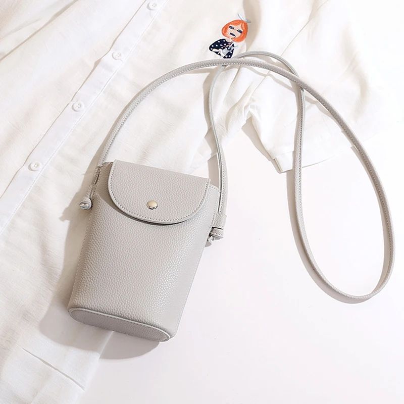 Soft Flap Womens Crossbody Phone Bag, PU Leather Shoulder Purse with Adjustable Strap