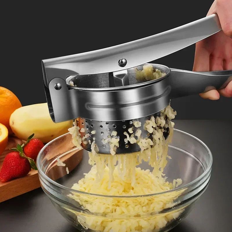 Stainless Steel Potato Ricer Press for Fluffy Mashed Potatoes and Smooth Purees