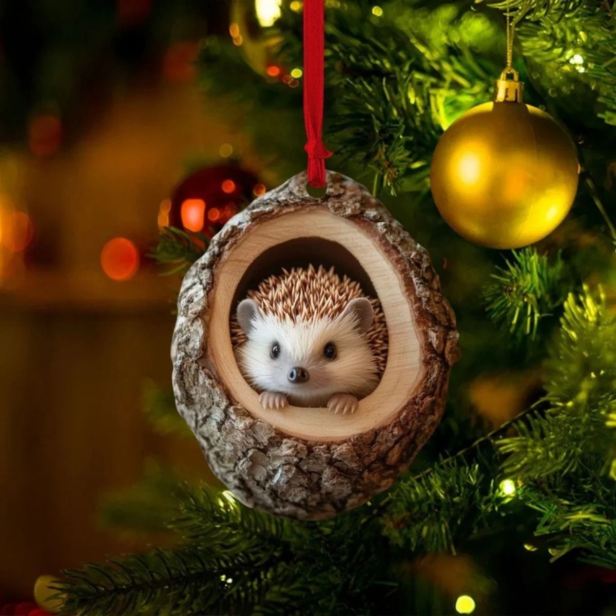 Cute Woodland Animal Christmas Ornaments Acrylic Tree Hanging Decor