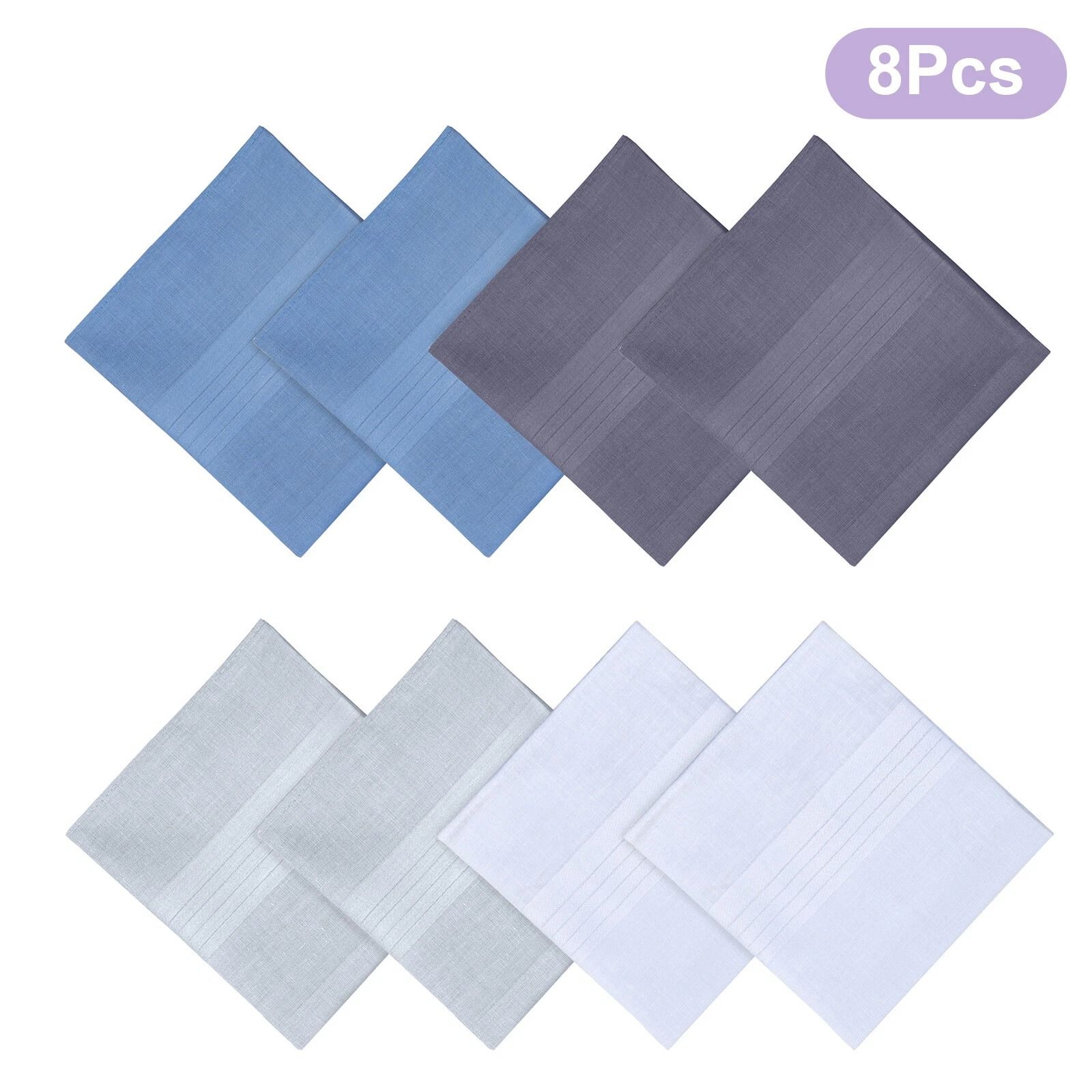 Classic Plaid Pocket Squares, Men's Handkerchief, Soft Cotton Hankies, Compact & Stylish Cotton