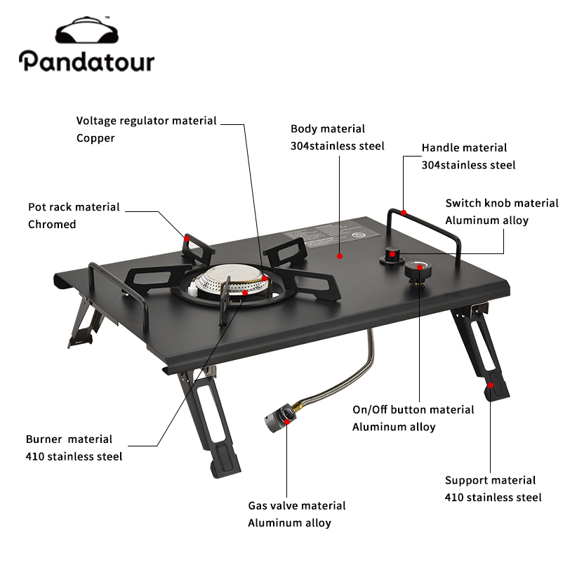 High-Power Folding Outdoor Camping Stove with One-Touch Ignition
