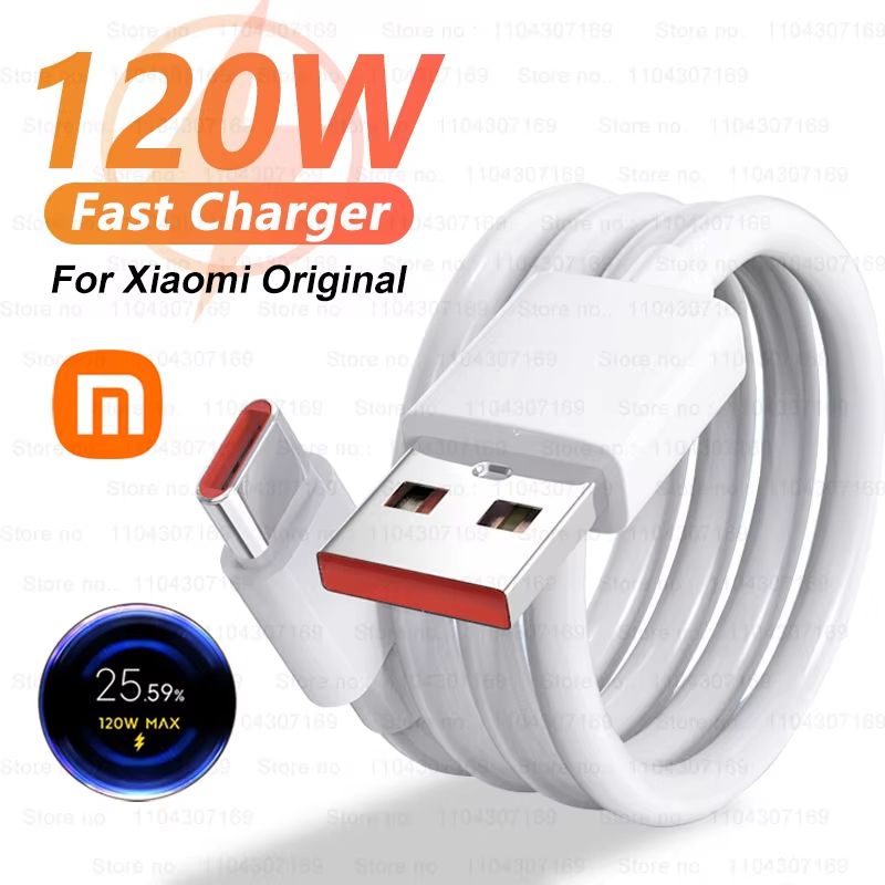 120W Turbo USB-C Fast Charging Cable for Xiaomi & Redmi - Ultra-Durable Type-C Power Cord for Rapid Charge