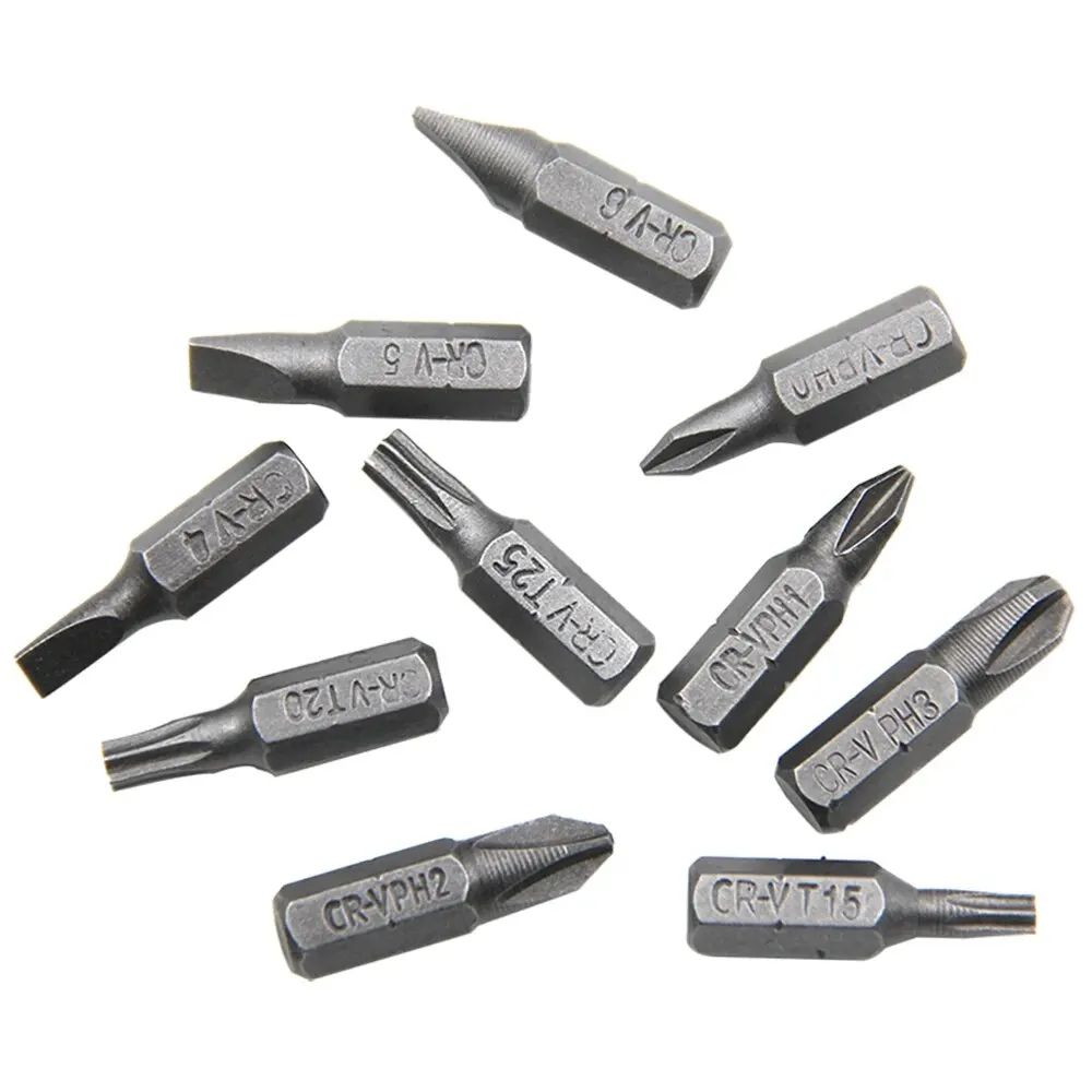 90° L-Shaped 1/4 Inches Hex Screwdriver Bit Set | Double Head Handle 6.35mm Right Angle Wrench + 10pcs Bits & Tape