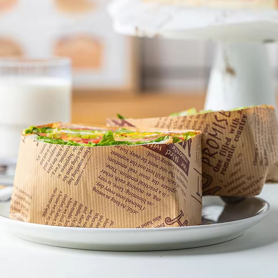 Premium 50-Pack Greaseproof Wax Paper Food Wrappers - Ideal for Sandwiches, Burgers & Fries