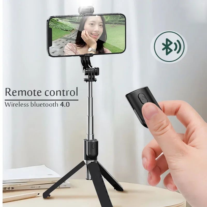 Bluetooth Selfie Stick Tripod with Light
