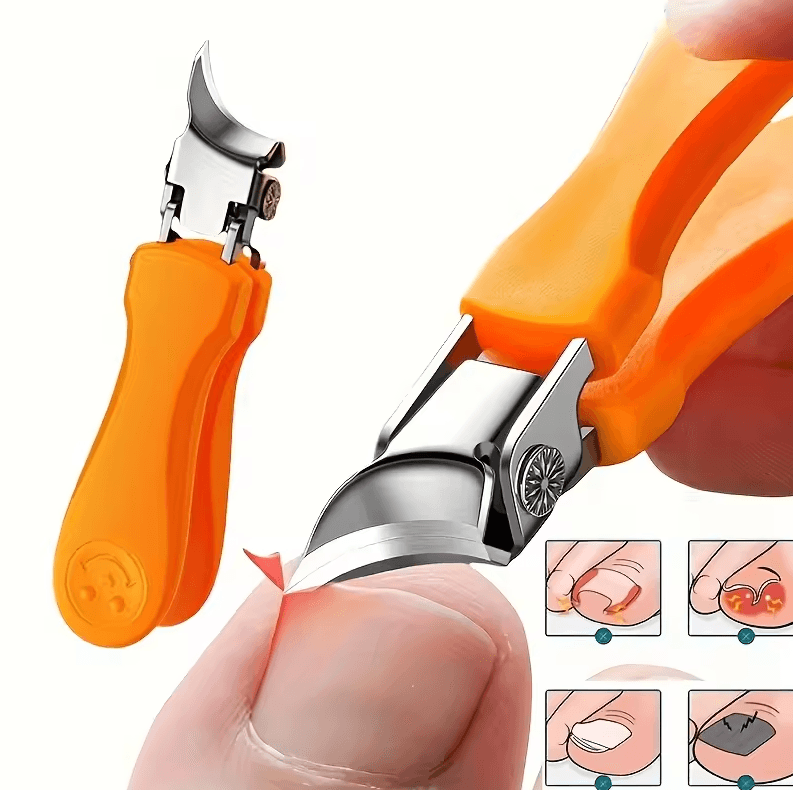 Professional Nail Clippers for Thick & Hard Toenails – Ergonomic Splash-Proof Design