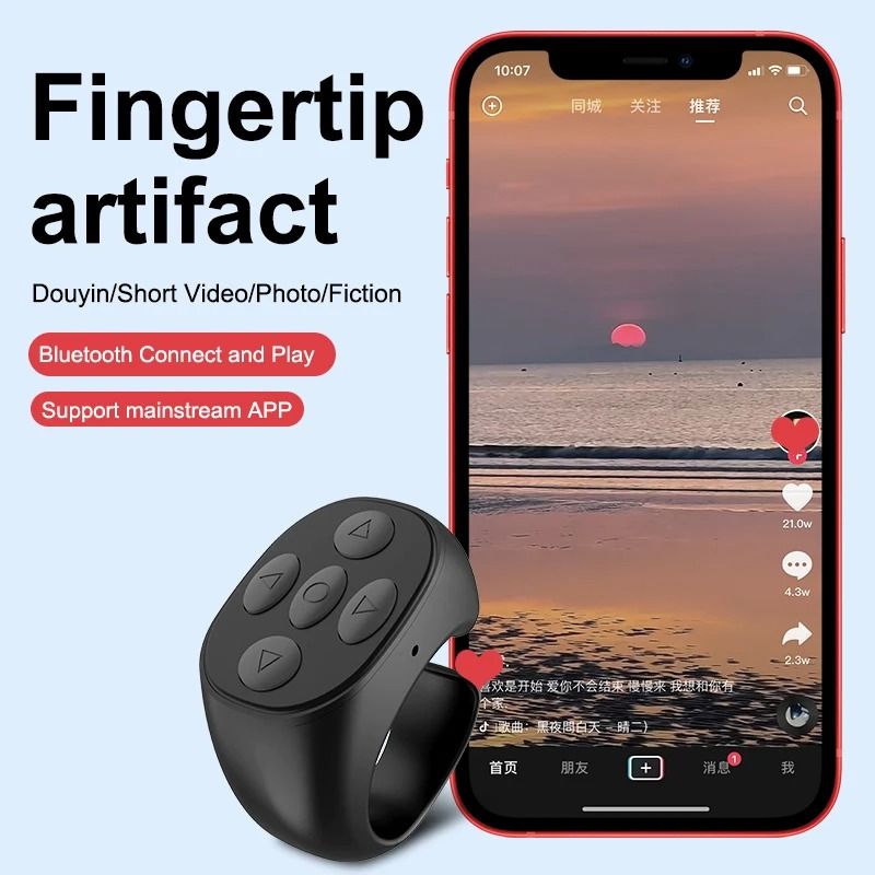 Bluetooth Selfie Ring Remote Controller for Smartphones