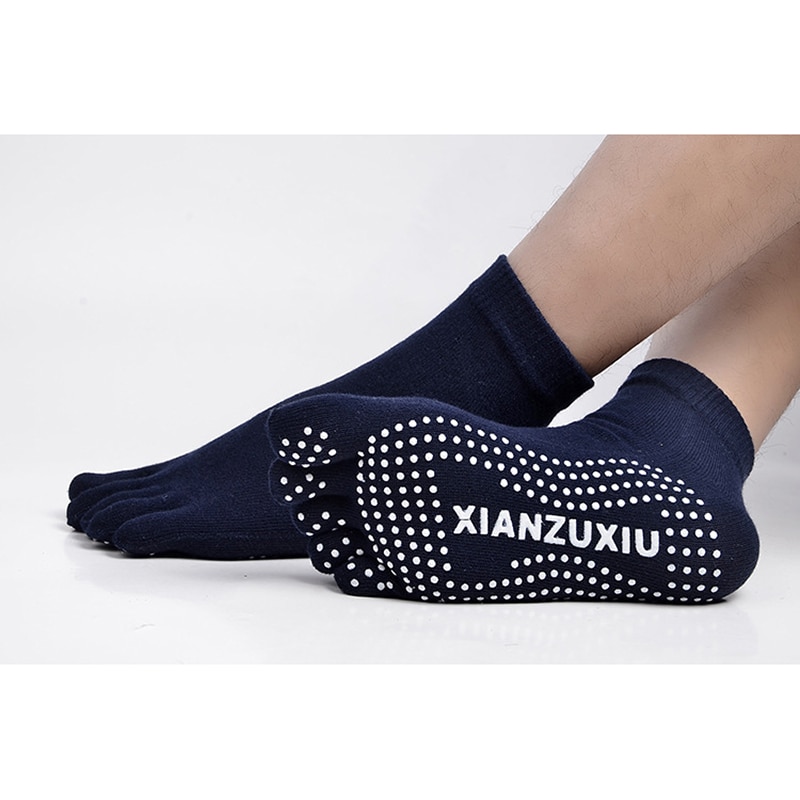 Men Pilates Socks Wholesale, Cotton Breathable Non-Slip Toe Socks, Yoga Socks Cotton Massage Sports Five-finger Socks