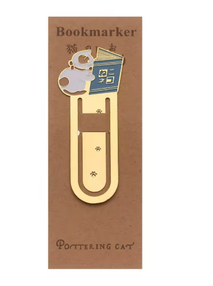 Gold Plated Cat Bookmark Folder Clip Cute Reading Label