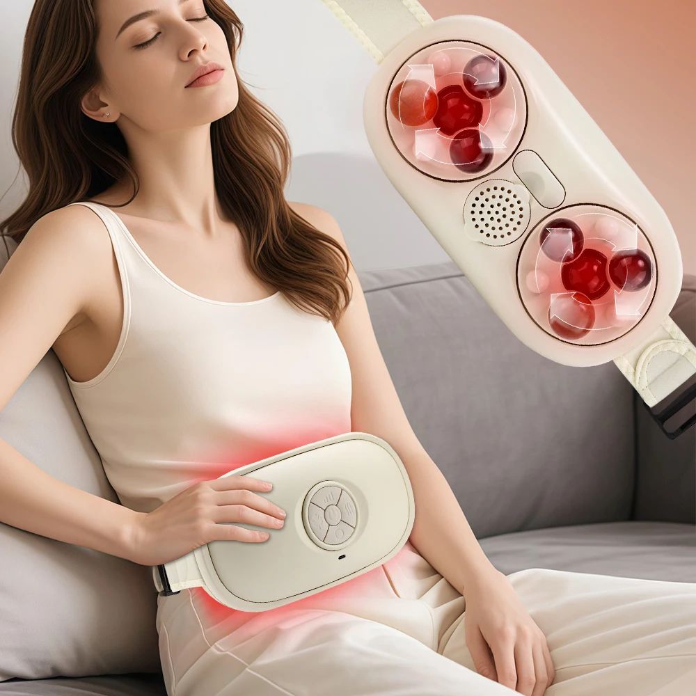 Electric Abdominal Massager Belt with Heat and Vibration Fat Burning Support