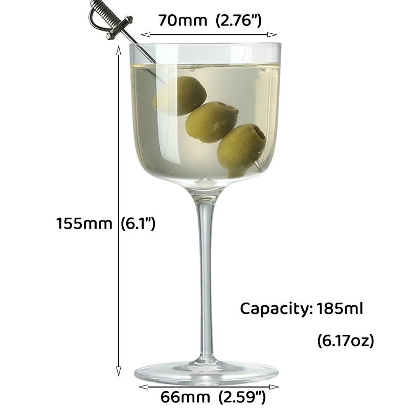 Hand Blown Martini Glasses, Nick and Nora Cocktail Glasses for Sophisticated Sips