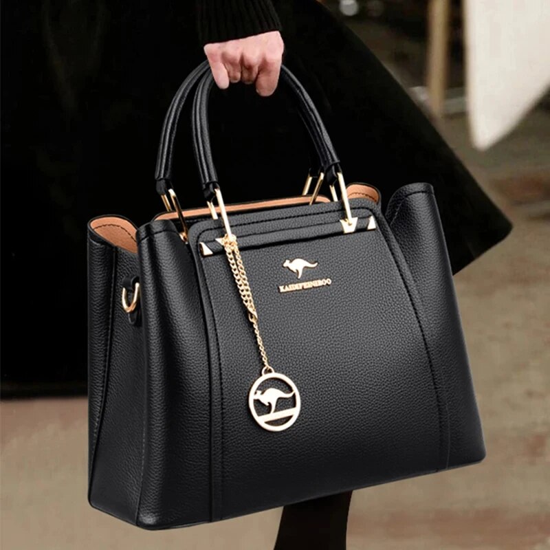 Fashion Women Soft PU Leather Handbag, Large Capacity Designer Shoulder Bag, Crossbody Messenger Tote Bag for Ladies