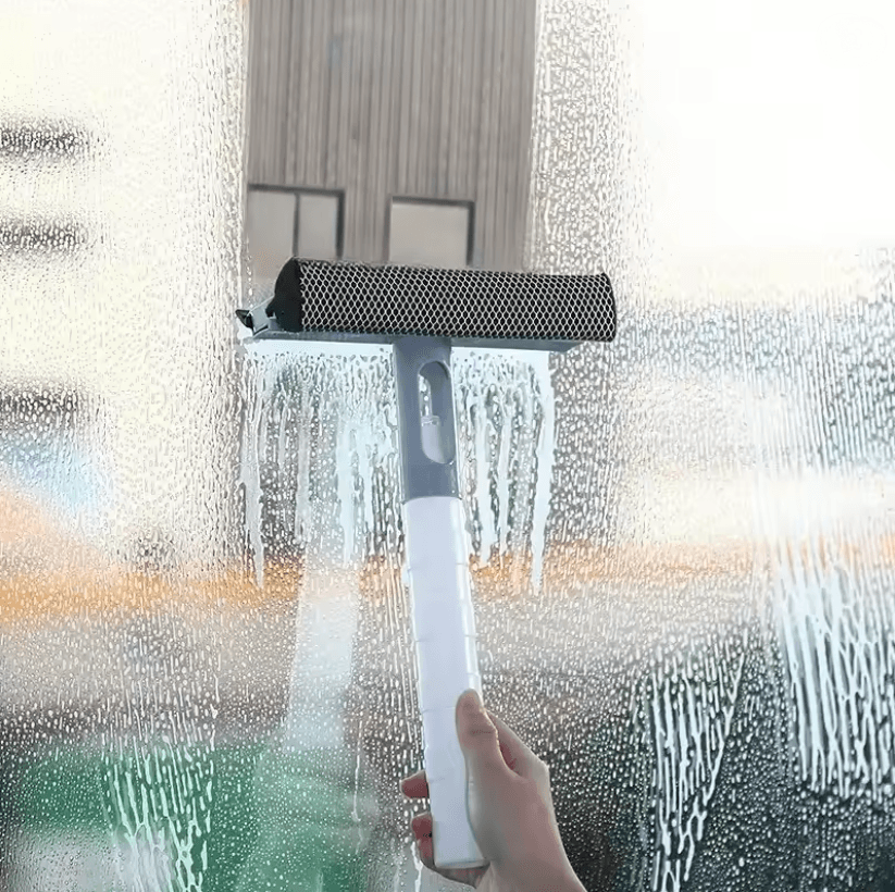 ClearShine 3 in 1 Window Cleaning Brush and Glass Wiper with Spray Function