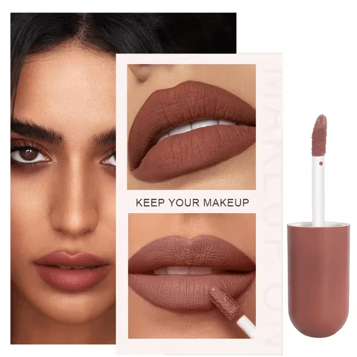 Fit Colors 6-Color Chocolate Velvet Matte Lip Gloss Set – Waterproof Long-Lasting Lip Glaze Collection