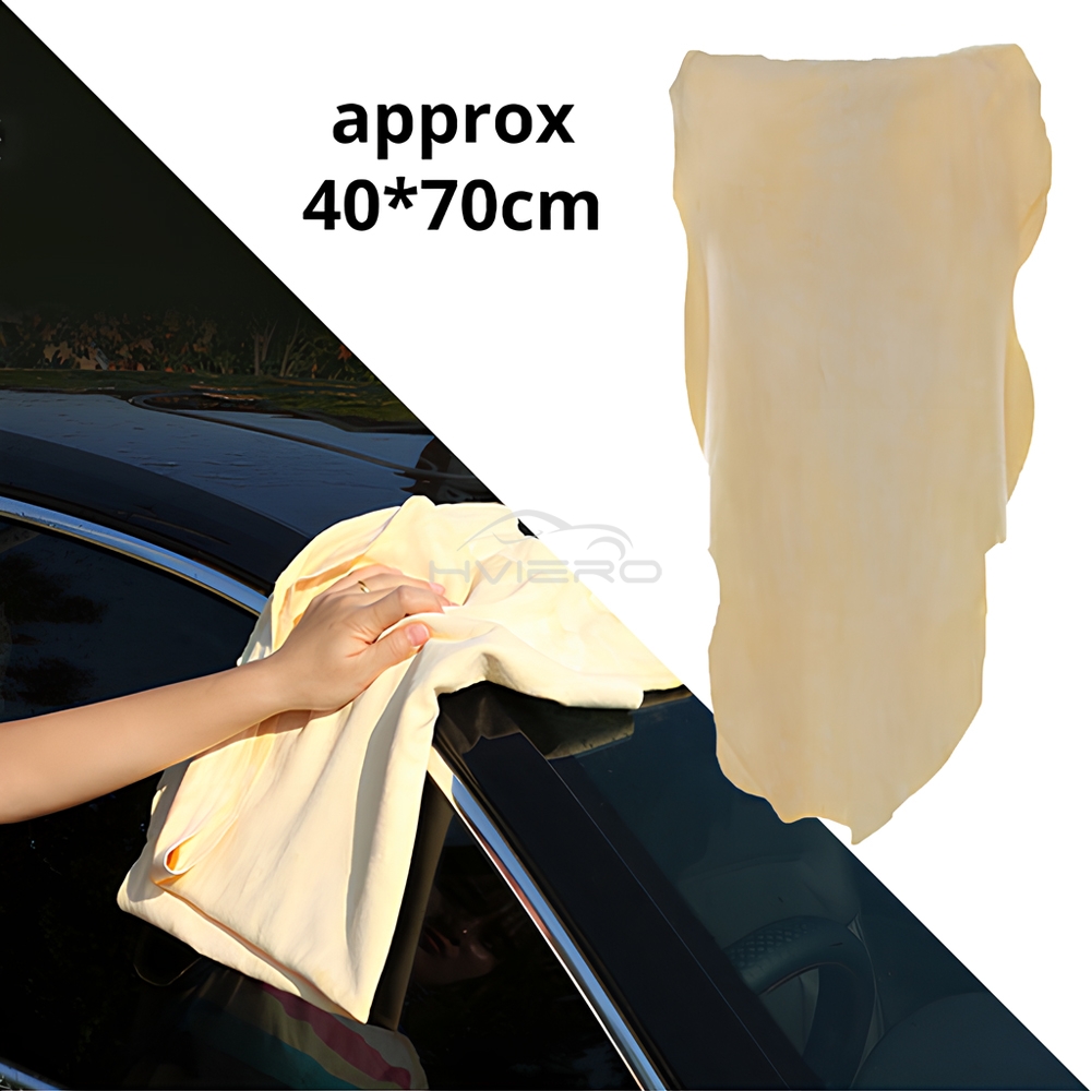 Genuine Leather Chamois , Free Shape Cleaning Cloth for Car, Auto, Home Care, Motorcycle, Natural Drying