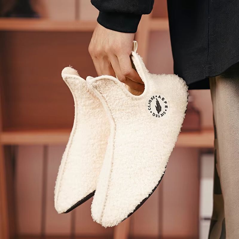 Winter Warm Cotton Slippers – Non Slip Indoor House Shoes for Men and Women, Soft Comfortable Home Flats