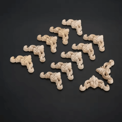 16pcs Decorative Wood Carving Appliques Set Wooden Corner Trim for Furniture & Wall Decor