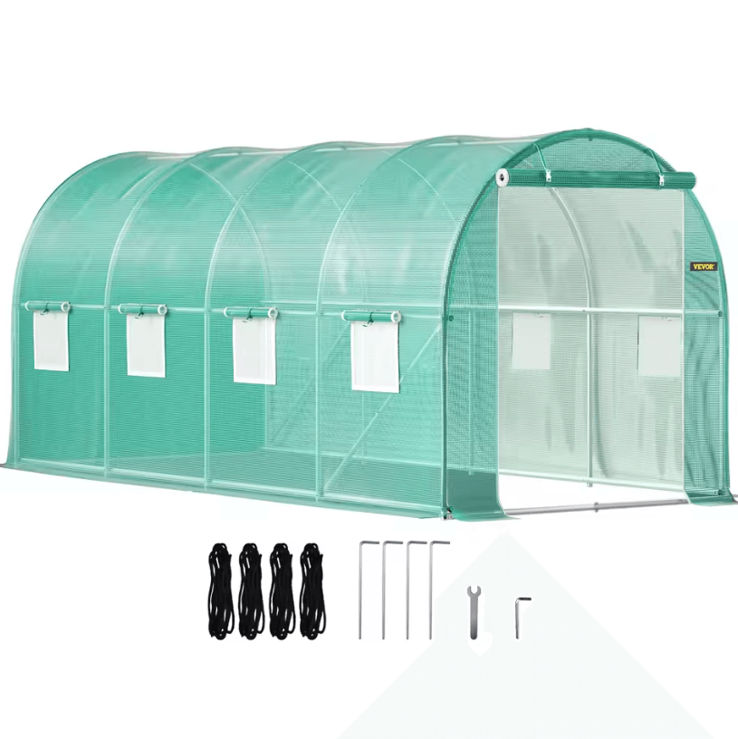 Walk-in Greenhouse Kit – Galvanized Frame with Waterproof Cover for Year-Round Growing
