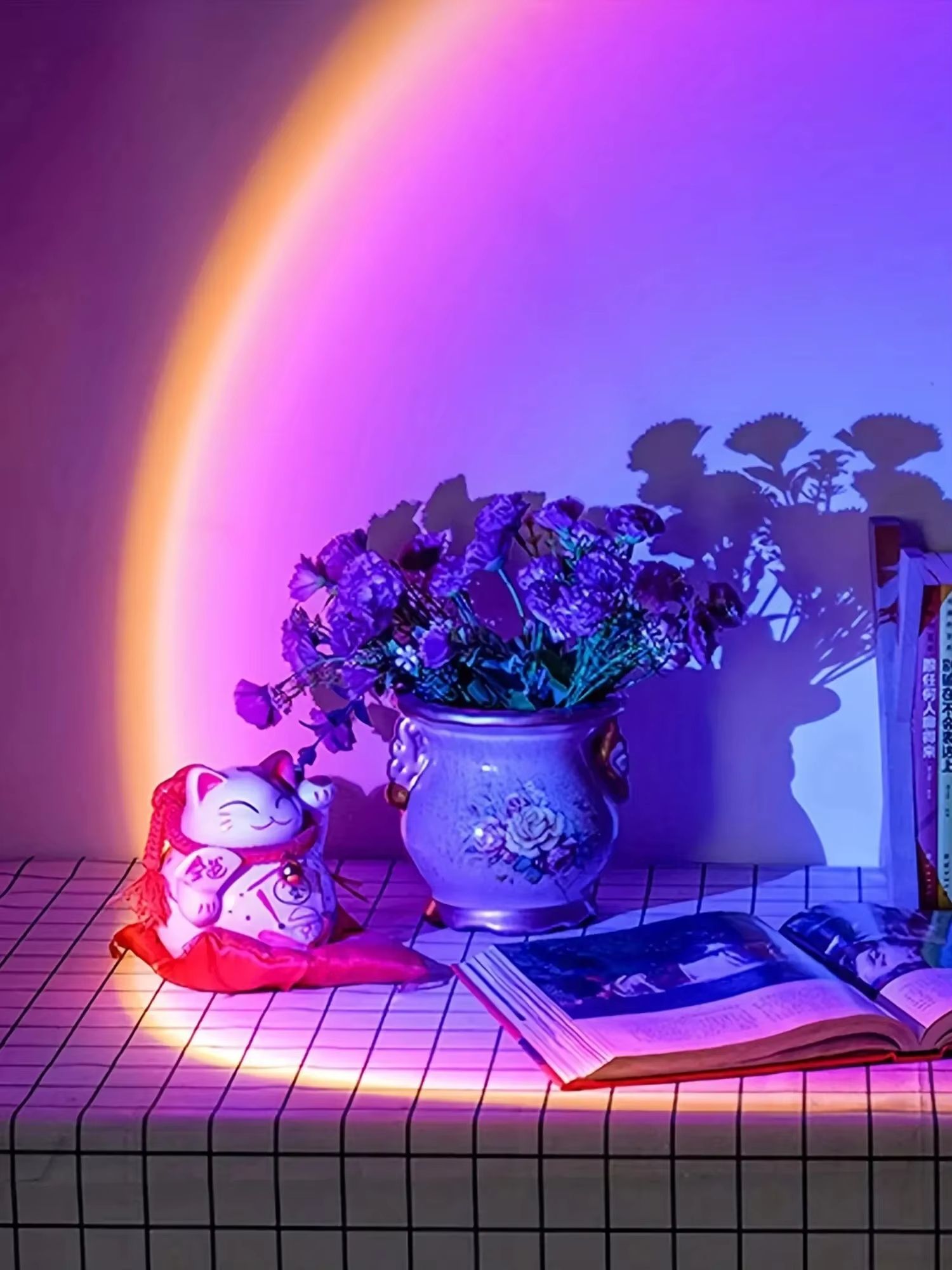USB Room Photo Atmosphere Light with Sunset Projection LED Mood Lamp