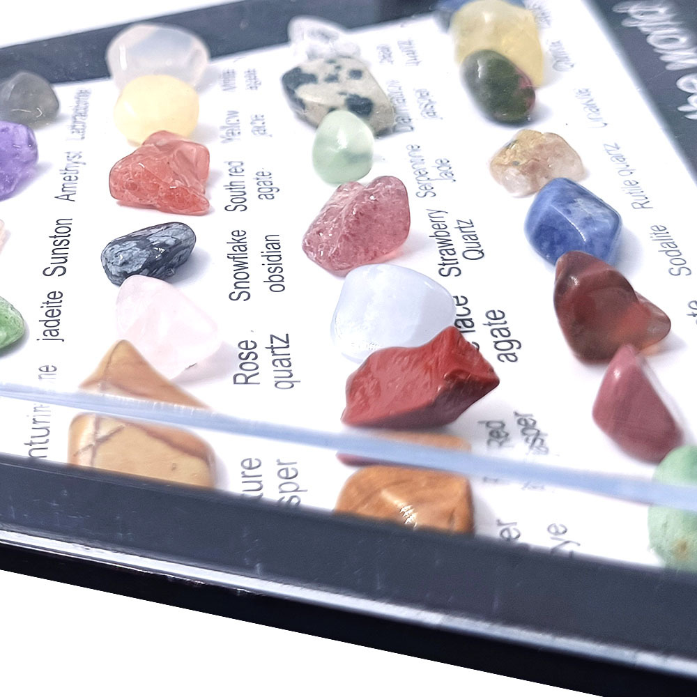 Gemstone Chakra Healing Stones Set Rose Quartz Hexagon Crystals for Meditation & Bedroom Decor