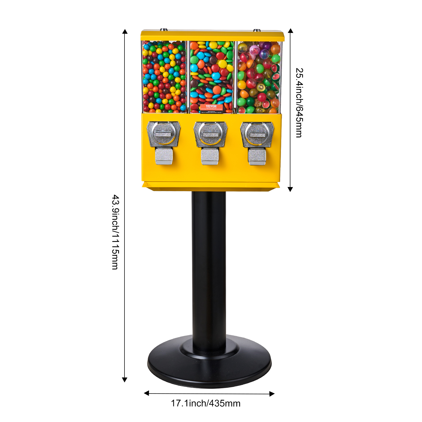 Rotatable Commercial Candy Vending Machine, Stand, Toy Capsules, Bouncy Balls, Nut Compartment