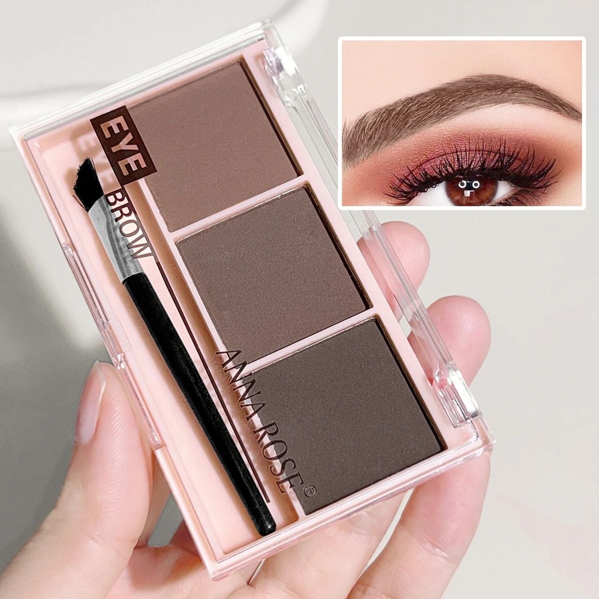 Three-Color Eyebrow Powder Palette – Waterproof & Long-Lasting 3D Sculpting Kit