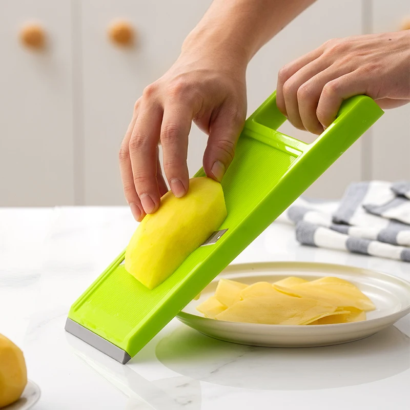 Multifunctional Vegetable Cutter & Mandoline Slicer with Steel Blade, Versatile Kitchen Tool for Potato, Carrot