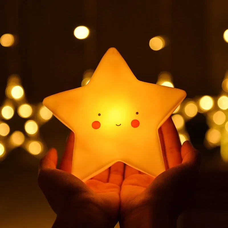 Night Light Cartoon Fantasy Mini LED Star Moon Interior Lighting, Baby Room Decoration, Children Gift Toy Night Lamp