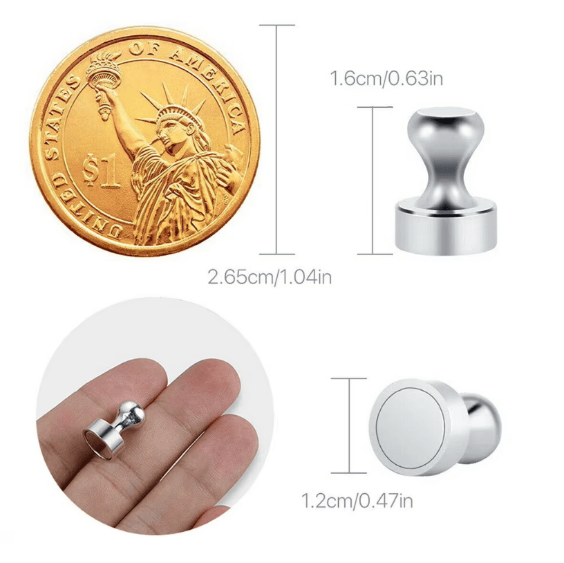 Super Strong Neodymium Magnetic Push Pins – Cone Fridge & Whiteboard Magnets (10/20 Pack)