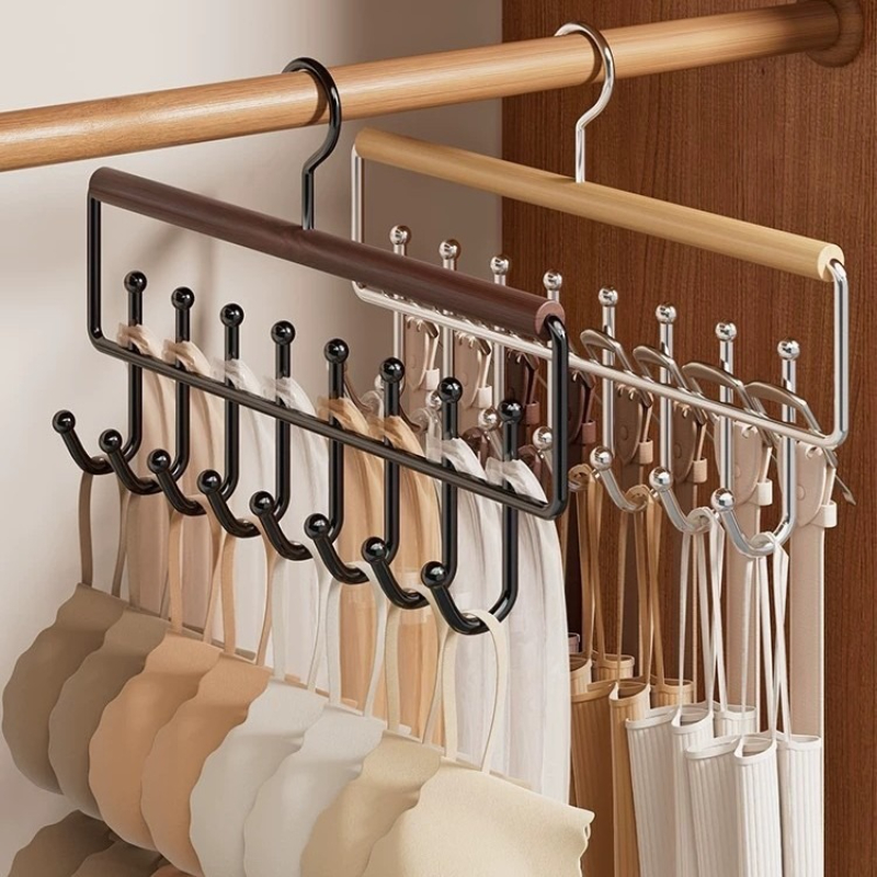 Wave Wardrobe Drying Rack Multifunctional Hanger Storage for Underwear Vest Solid Wood Hook for Home Use