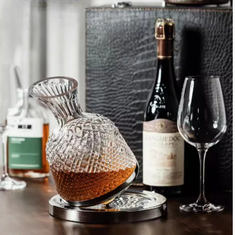 360° Rotating Crystal Glass Wine Decanter 1500 ml