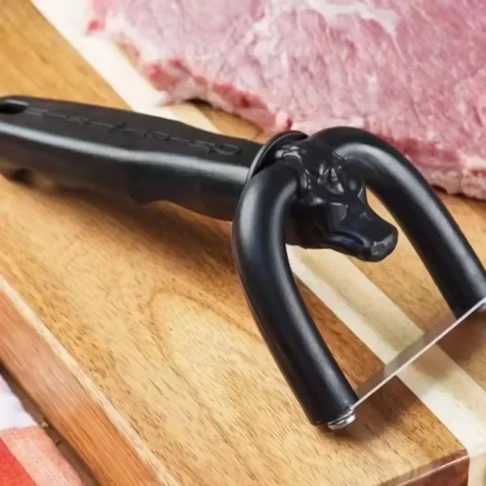 Handheld Beef and Pork Slicer with Fat Trimmer – BBQ and Kitchen Cooking Tool